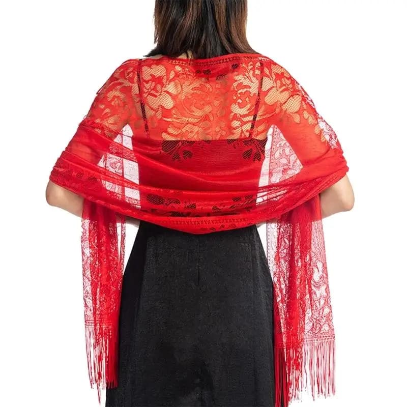 Sheer Tassel Shawl Wrap