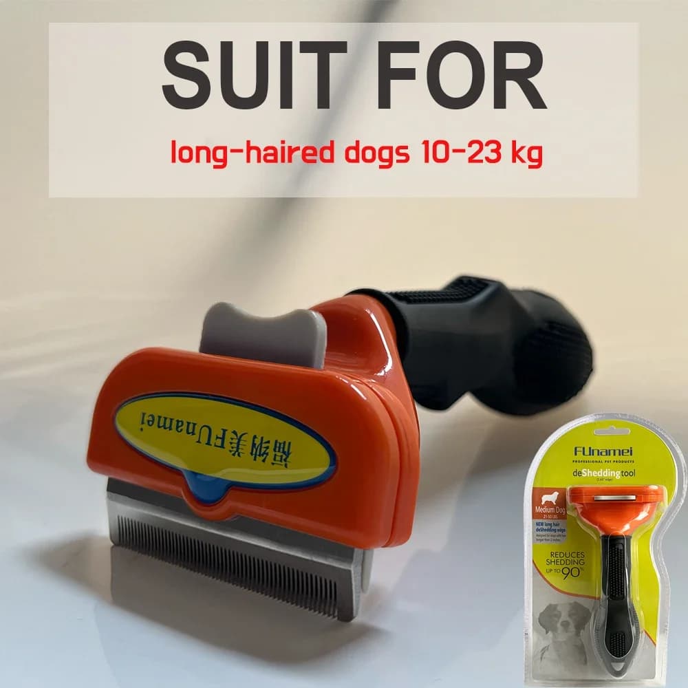 Pet Deshedding Brush with Curved Edge