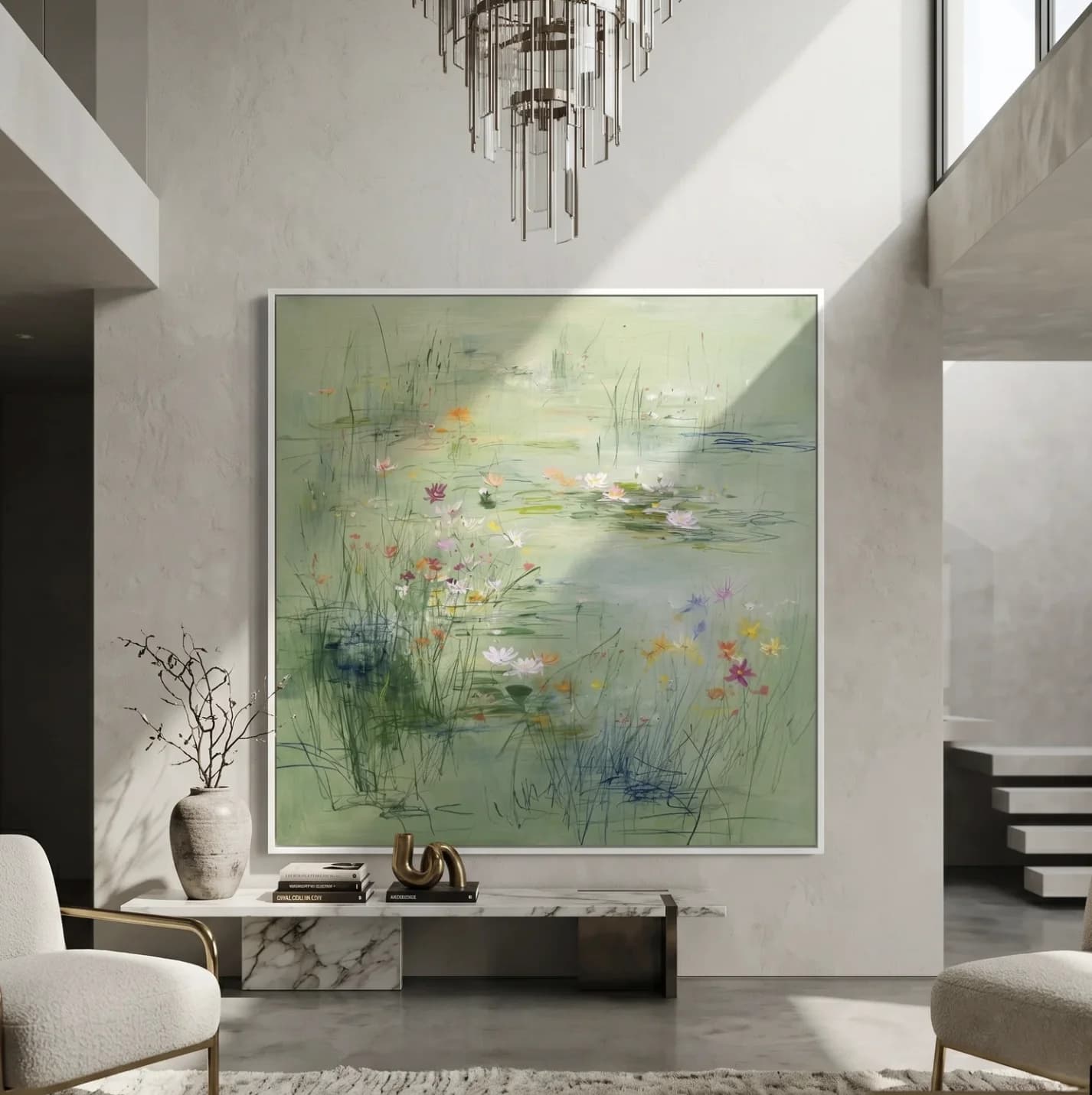 Abstract Water Lily Pond Canvas Print