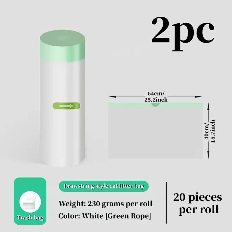 Heavy Duty Cat Litter Box Liner with Drawstring