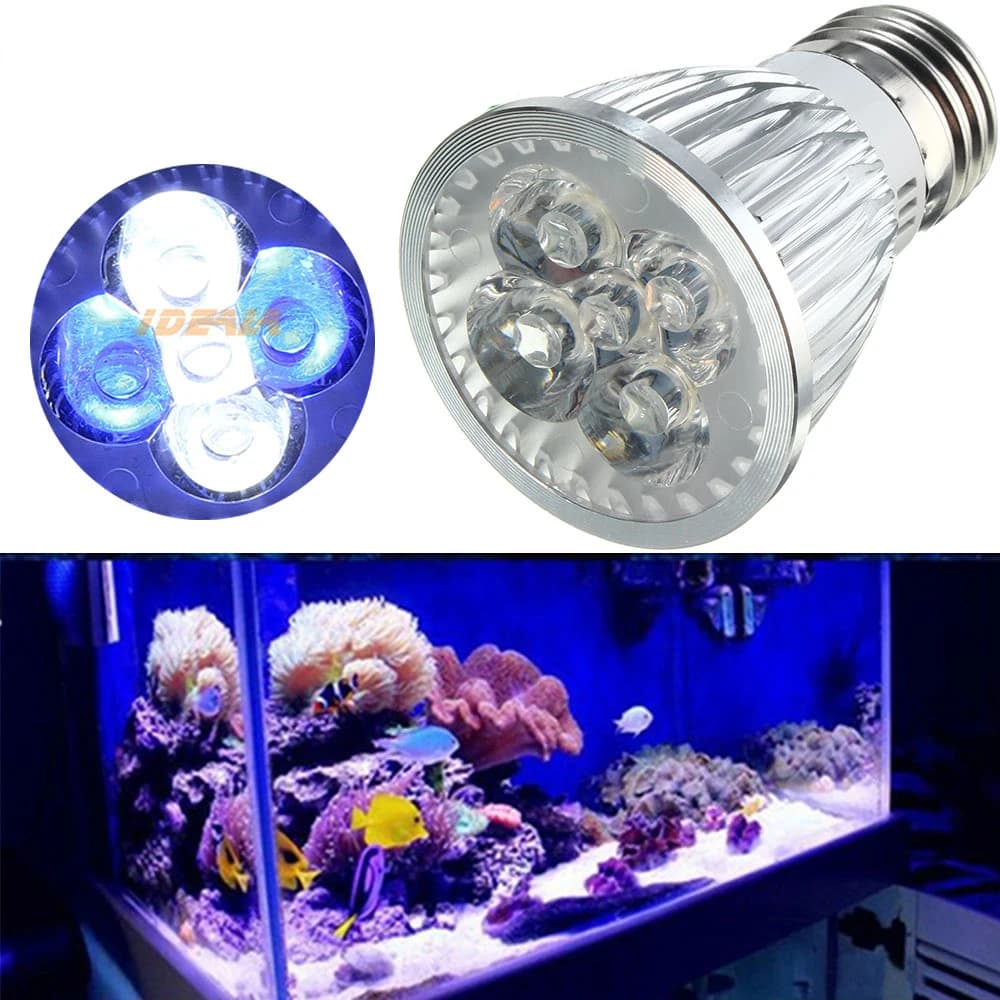 15W LED Aquarium Light, 3 Blue & 2 White LEDs, Fish Tank Landscape Spotlight, Fill Light for Freshwater/Saltwater Aquariums
