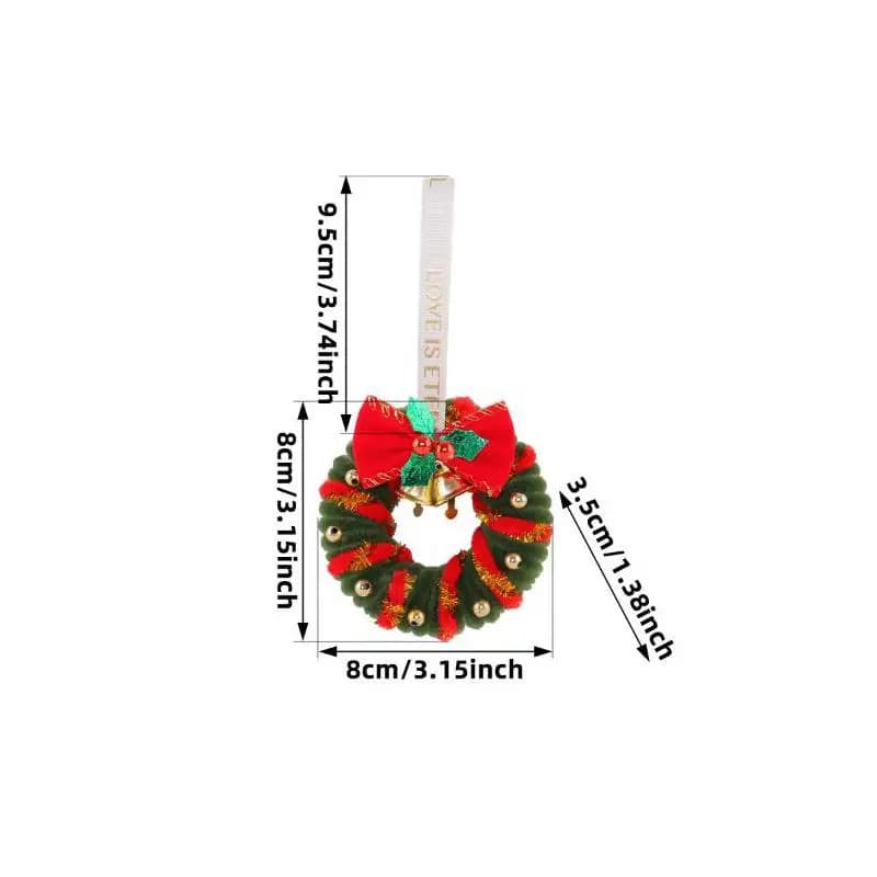 Mini Handmade Christmas Wreath Ornaments