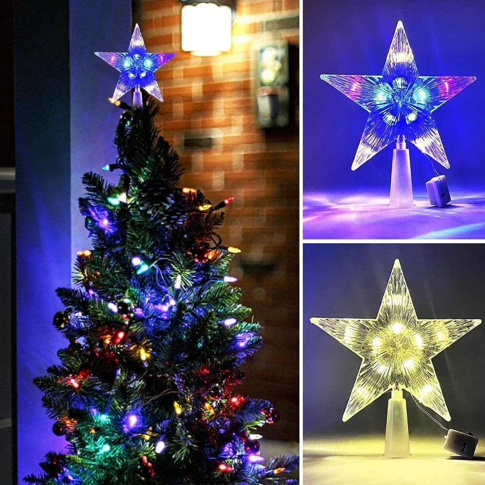 LED Christmas Tree Top Star Light