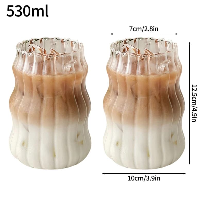 Glass Drinking Cup with Grip Pattern