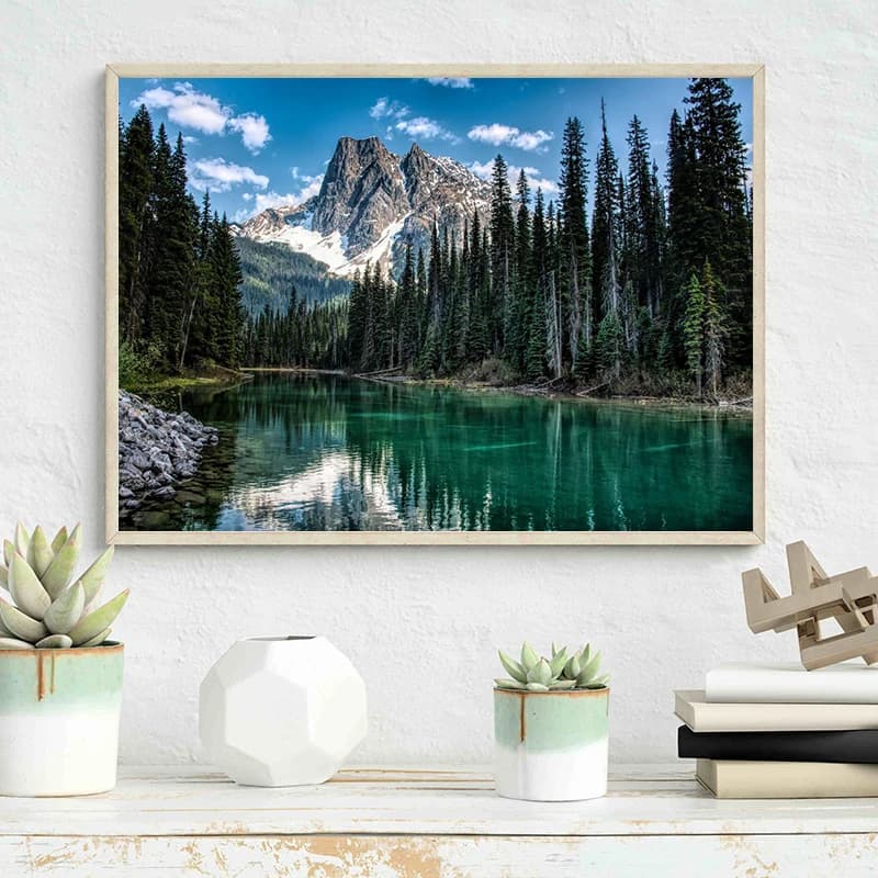Forest Mountain Lake Landscape Canvas Print