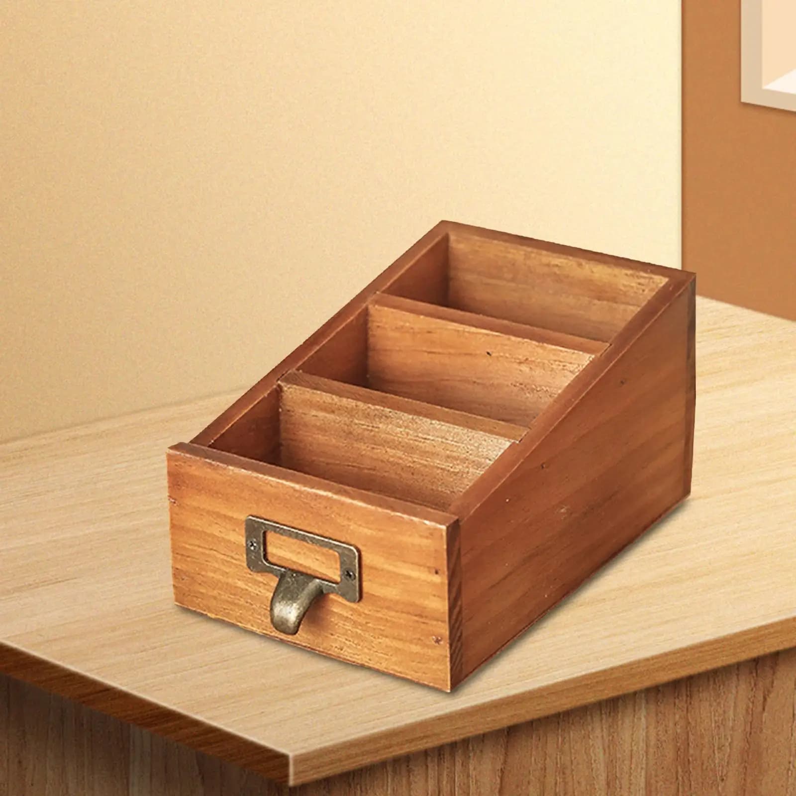 Wooden Desktop Organizer Pens Multifunctional Mini Makeup Organizer Office Supplies for Bathroom Home Countertop Office Vanity
