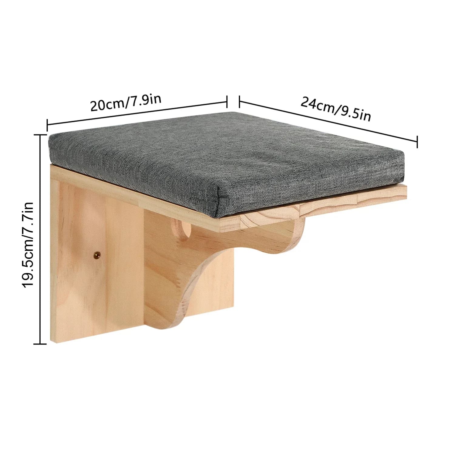 Wall-Mounted Cat Tree with Hammock and Stairs