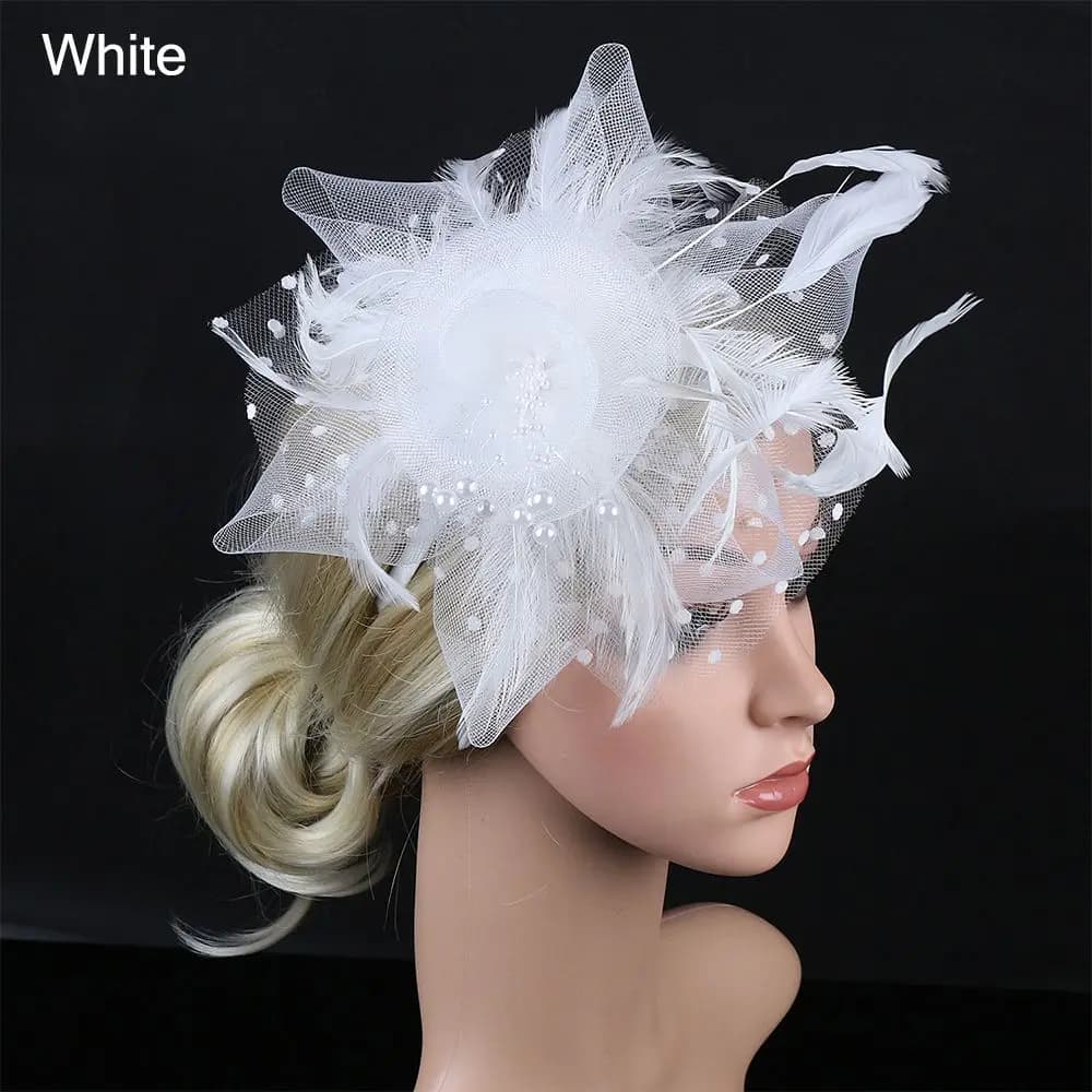 Hair Accessories Mesh Flower Hair Fascinators Wedding Feathers Hair Clip Fascinator Hat Tea Party Headband Alice Headband Clip
