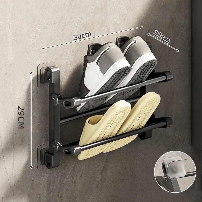 No-Drill Wall Shoe Storage Rack