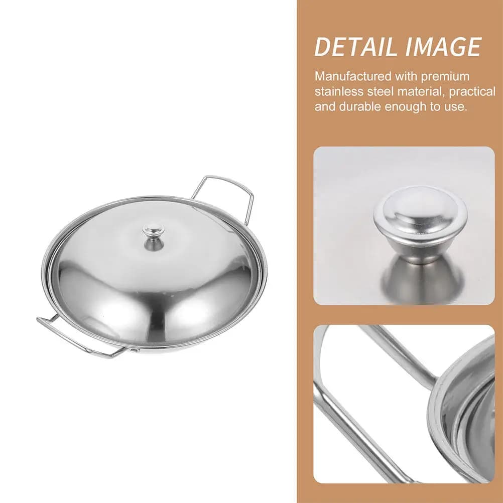 Stainless Steel Double Handle Hot Pot with Lid