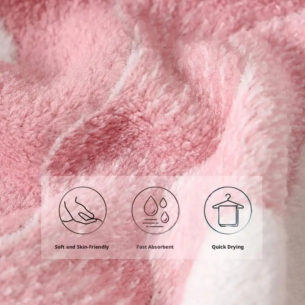 Coral Fleece Bath Towel Wave Stripe