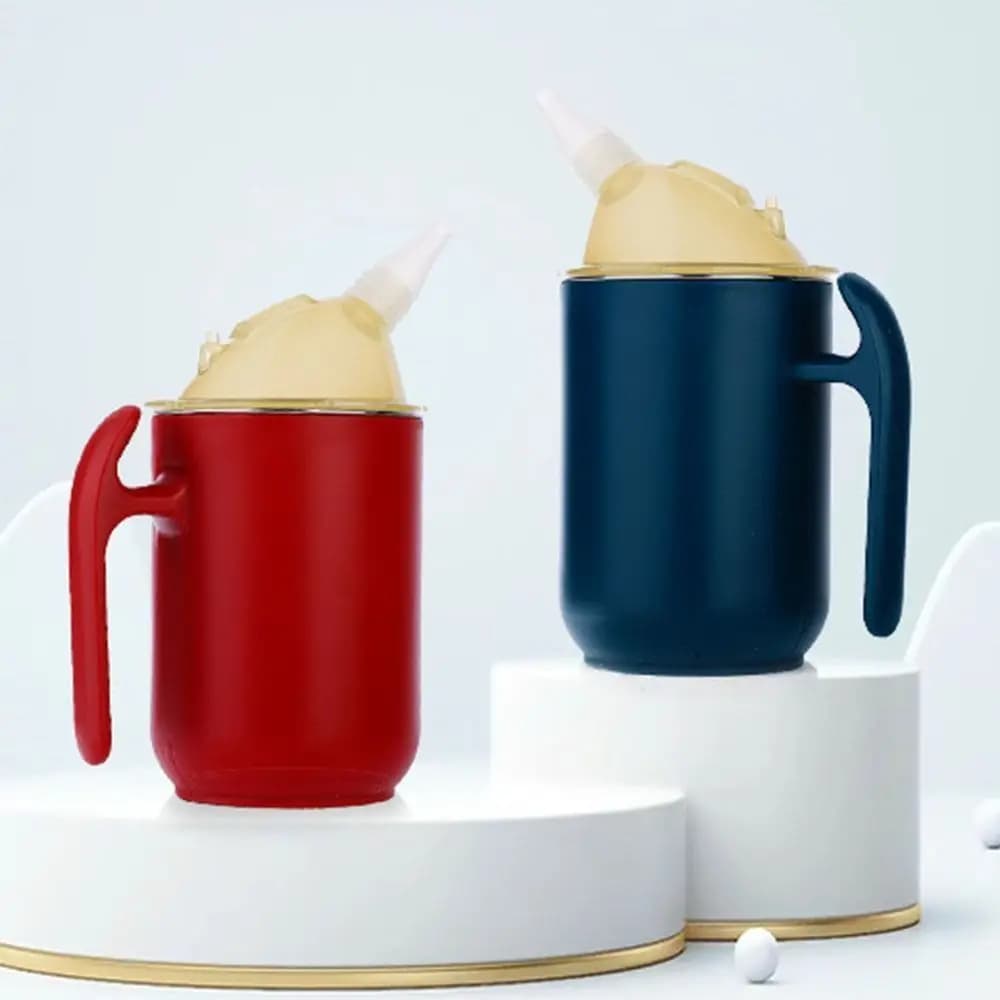 Spill-Proof Stainless Steel Sippy Cup with Straw