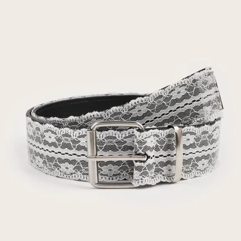 Beautiful White Floral Lace Waist Belt; Adjustable All-match Fashion Accent for Women; Casual Waist Strap Decor Accessory Gift.