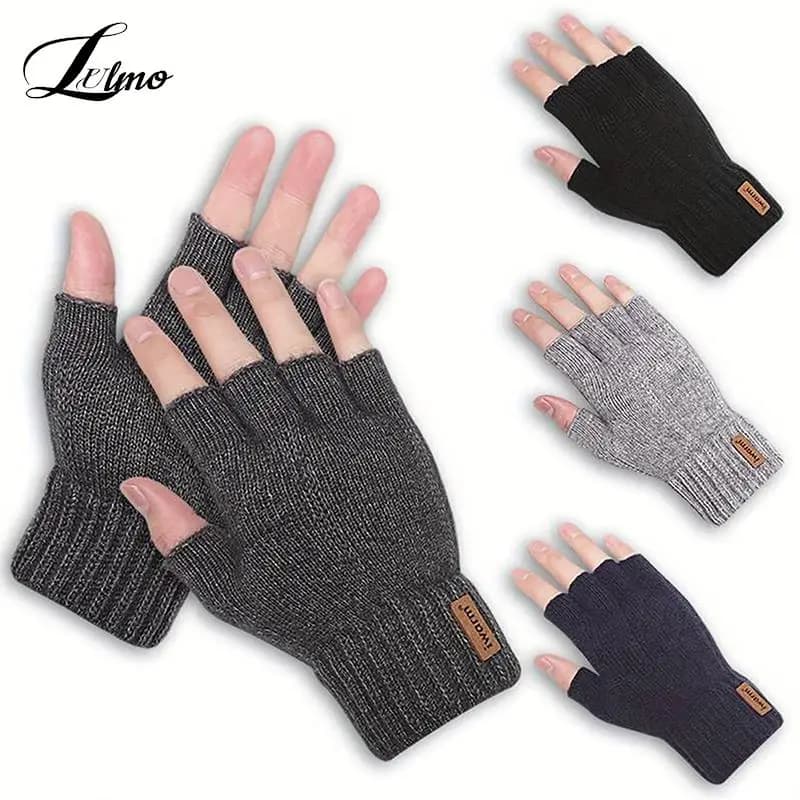 Alpaca Wool Half-Finger Gloves