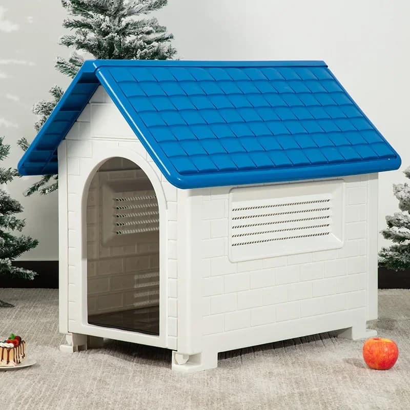 Outdoor Indoor Dog House with Rainproof Cover