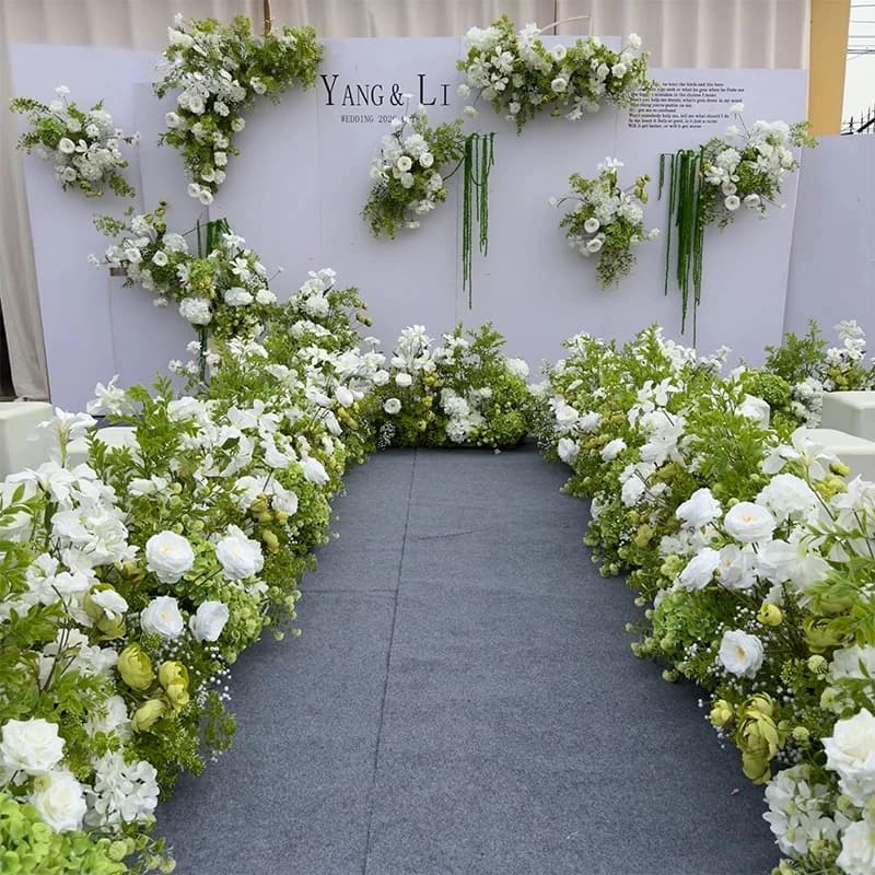 Outdoor Wedding Decoration Artificial Flowers Floral Backdrop Arrangement Home Decor Hanging Flower Row Road Lead Flower Ball