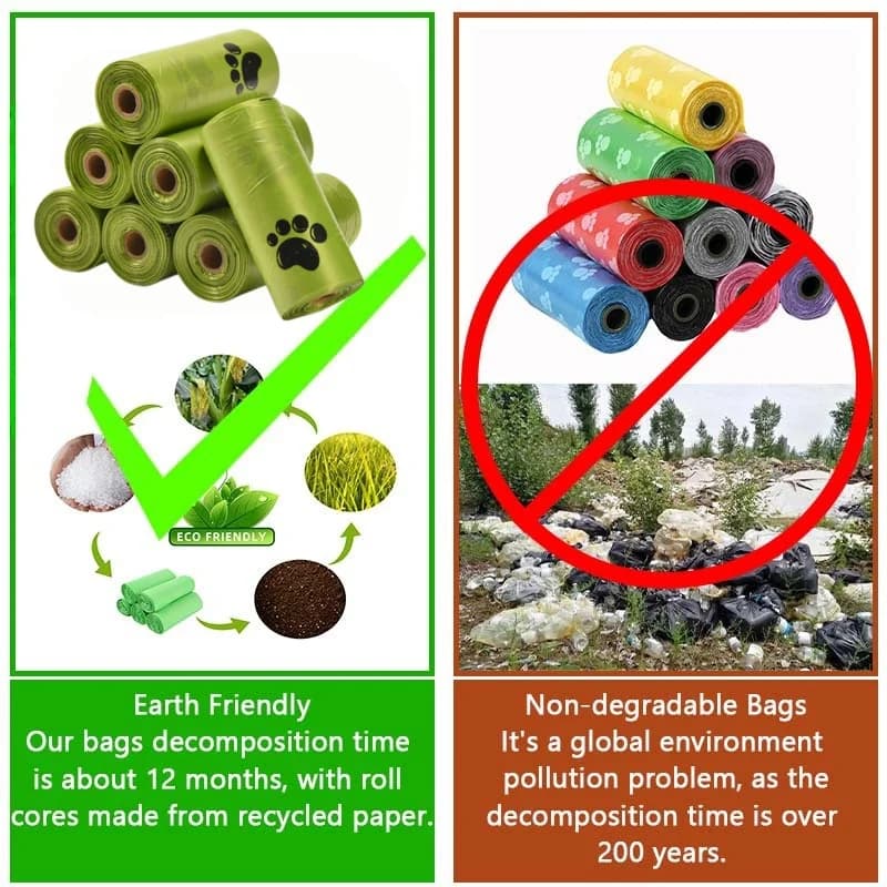 Biodegradable Dog Poop Bags, 15 Bags Per Roll
