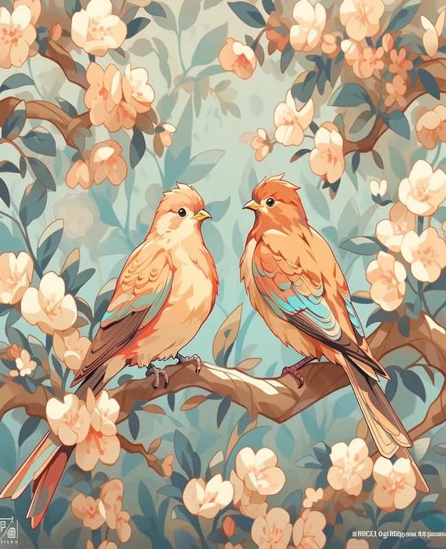 Paint By Numbers Bird Illustration Art Kit