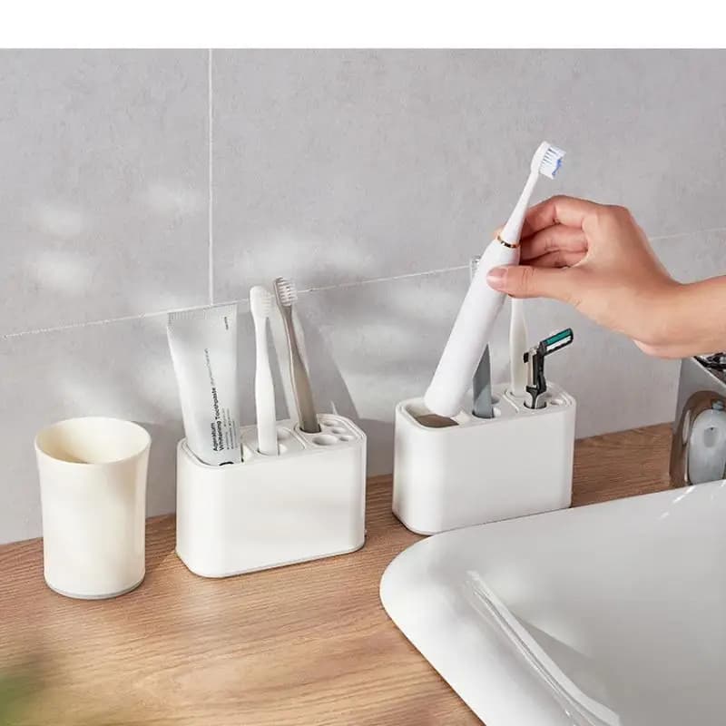 Toothbrush and Bathroom Essentials Organizer