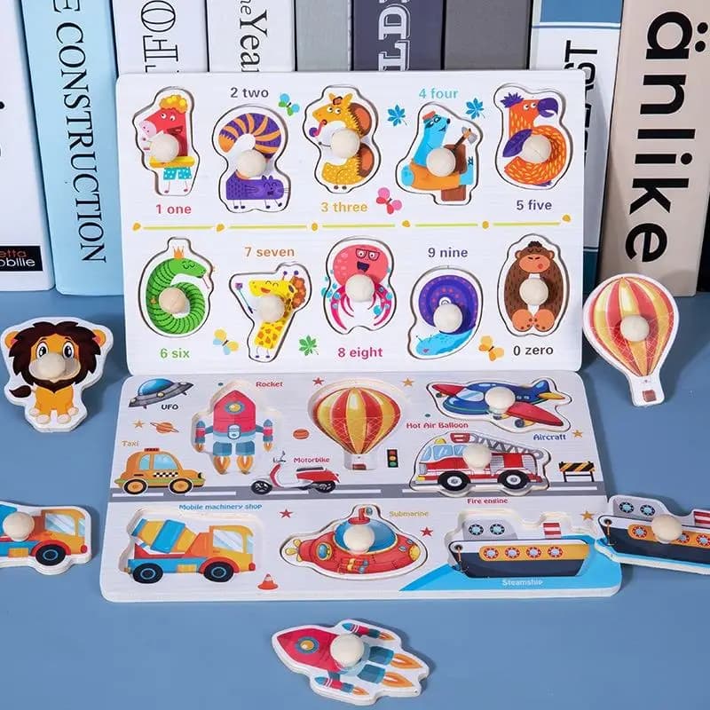 Wooden Peg Puzzles for Toddlers