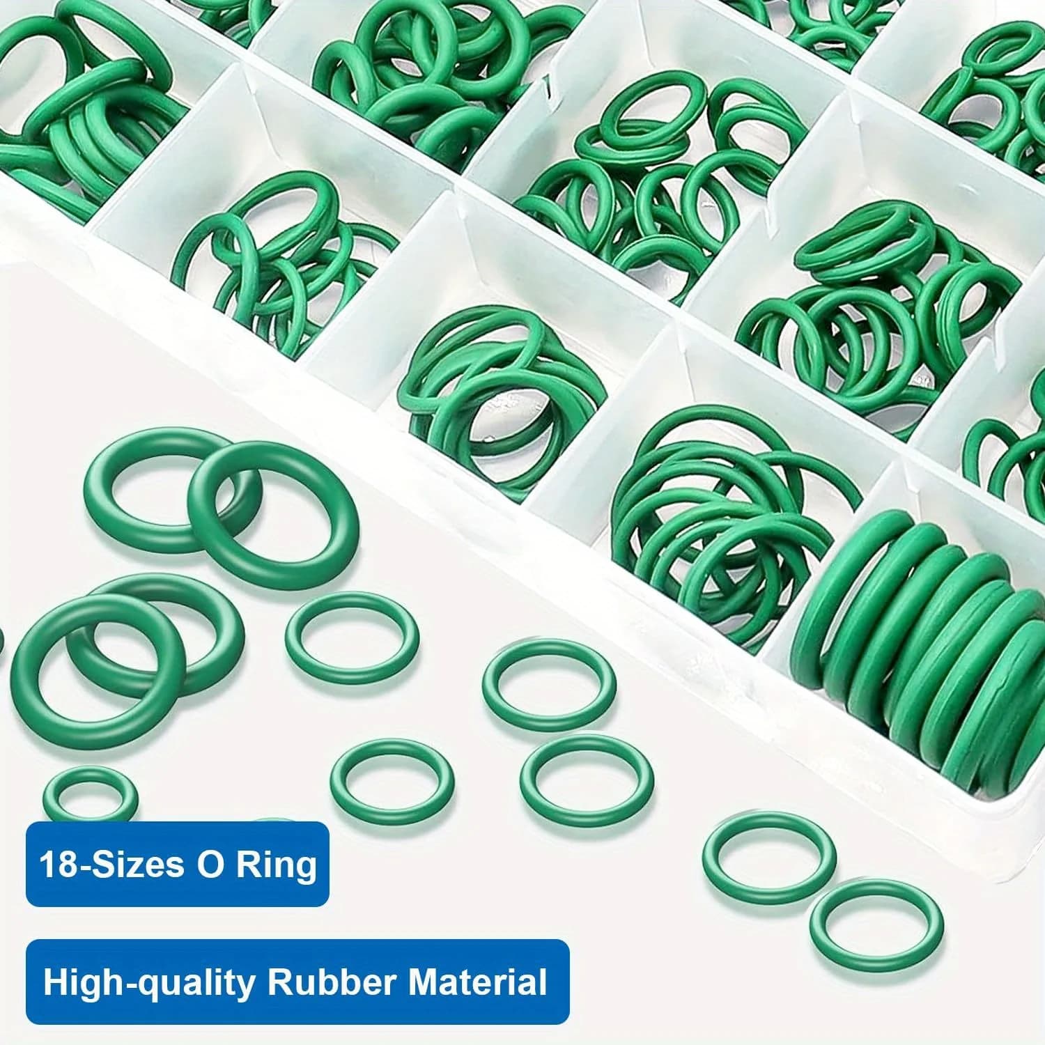 270-Piece Green Rubber O-Ring Assortment Kit