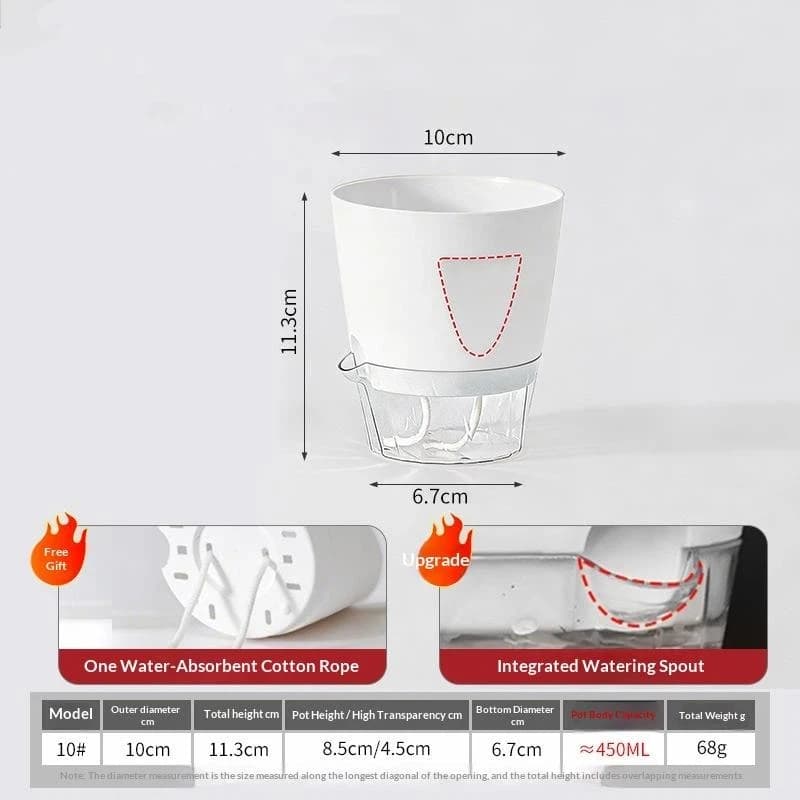 Self-Watering Plant Pot with Water Level Indicator