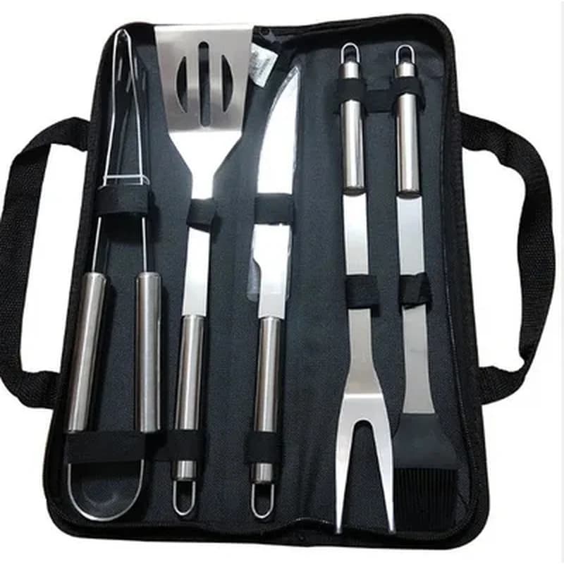 Stainless Steel BBQ Tool Set Portable Cloth Storage Bag Grill Accessories Outdoor Barbecue Camping Cooking