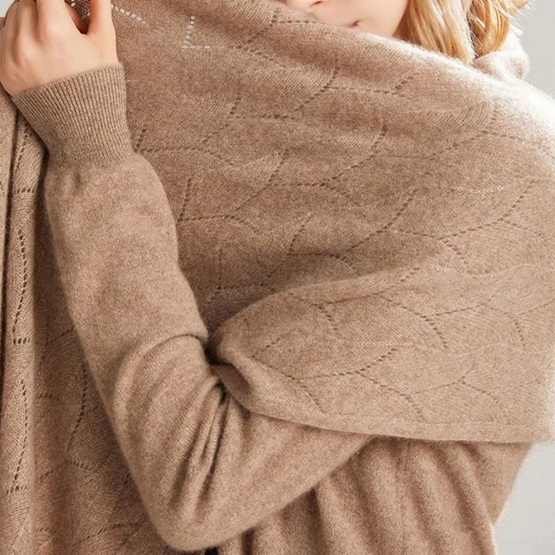 Women's Wool Knit Hollow Out Winter Shawl