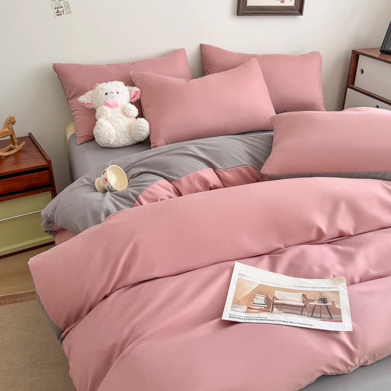 Cotton Bed Linen Set with Duvet Cover and Pillowcases