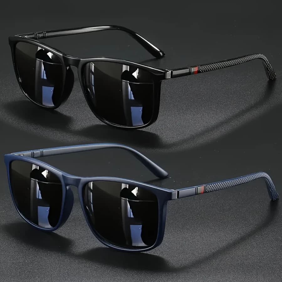 2/3pcs Luxury Square Vintage Cycling Sunglasses Men Women Fashion Travel Driving Fishing Sun Glasses Male Eyewear UV400