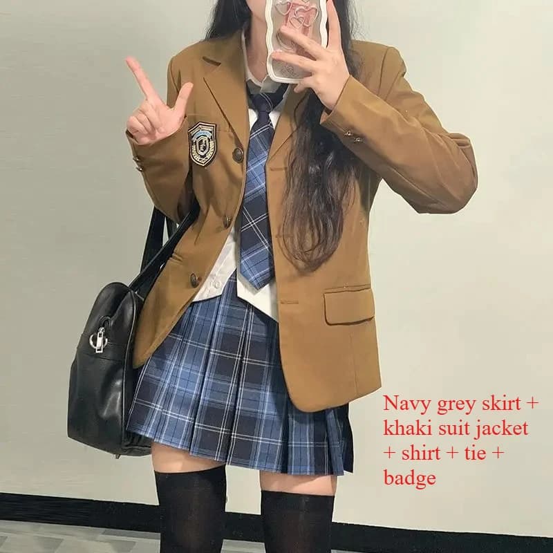 Female Student School Uniform Jacket Set