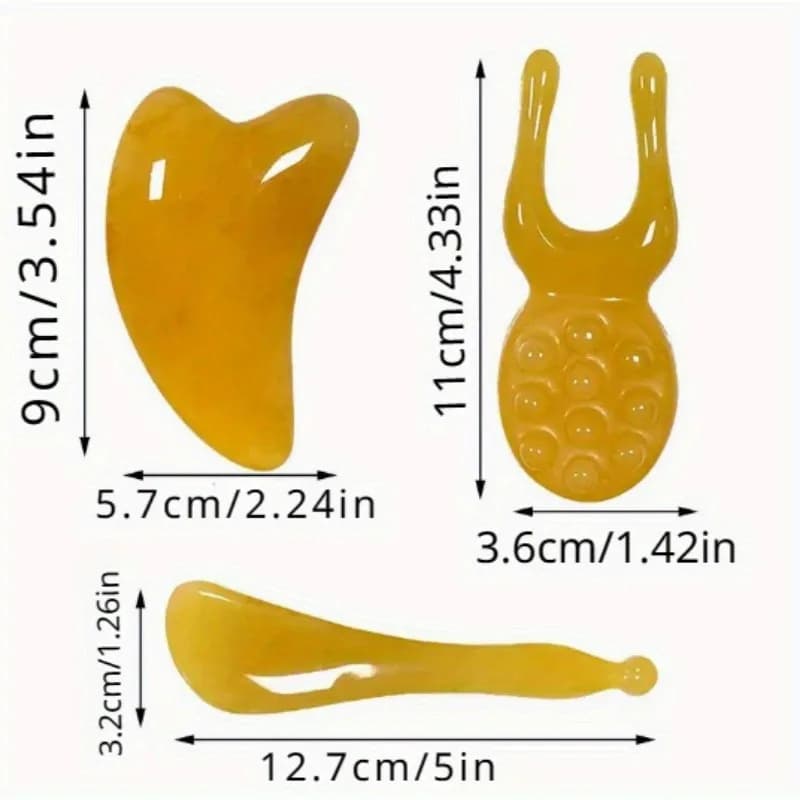 Gua Sha Board and Facial Massage Rod Set