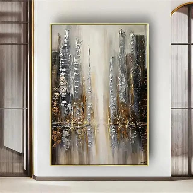 Abstract Canvas Wall Art with Gold Foil