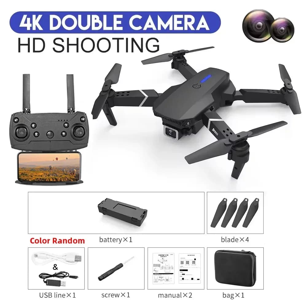 E88 Pro Foldable 4K WiFi FPV Quadcopter Drone