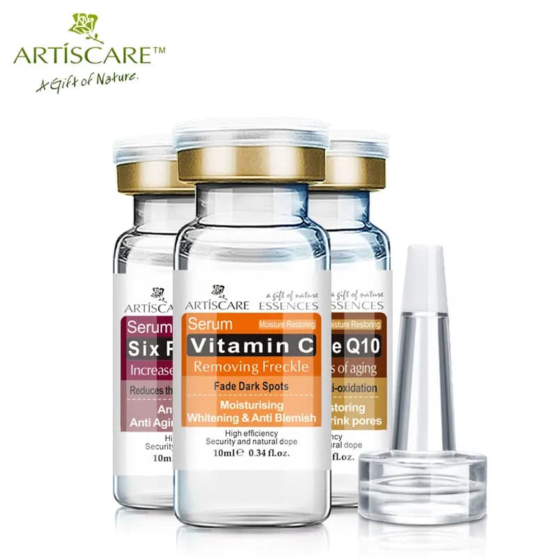 ARTISCARE Serum for Face 8pcs/Lot for Moisturizing Anti Wrinkles Aging Hyaluron Acid Vitamain C Six Peptides Essence Skin Care