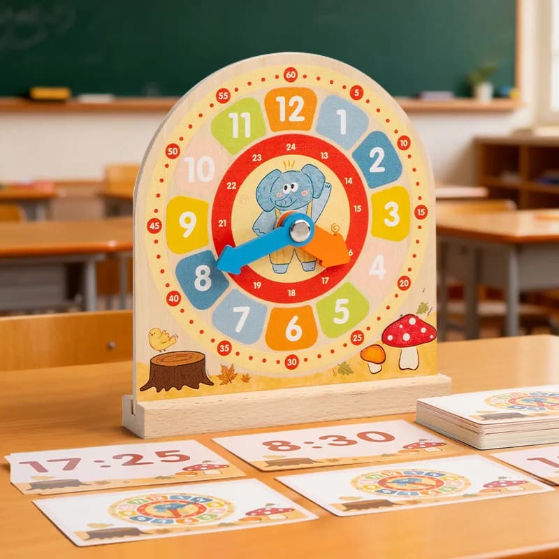 Kids Educational Learning Toys Wood Clock Game for Children To Learn Reading Time Early Teaching Aids Basic Skill Practice