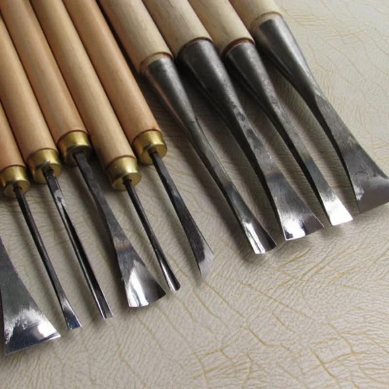 10 Pieces Hand Wood Chisel General Details Carving Knives Tools Set Made By Hand