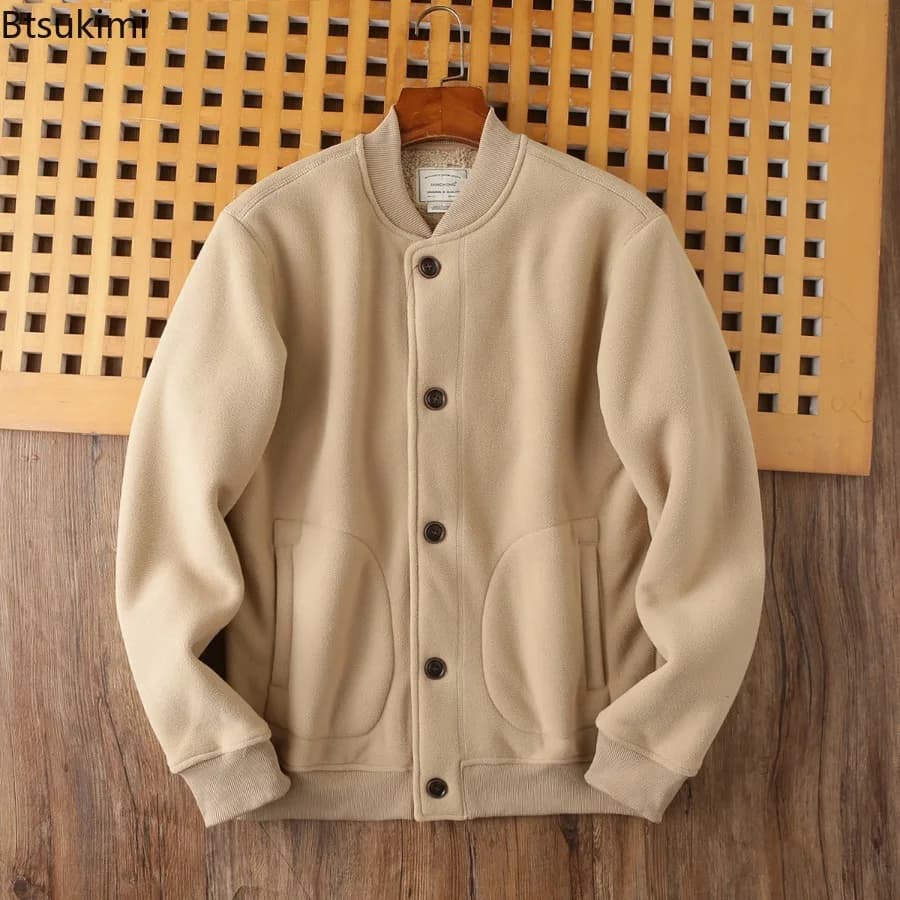 Men's Double-Sided Polar Fleece Baseball Jacket