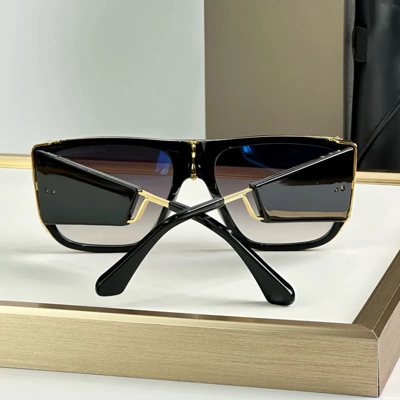 127 Luxury Big Squre Sunglasses with Side Shields for Men Women Acetate Top Quality Vintage Street Fashion UV400 Alloy with Case