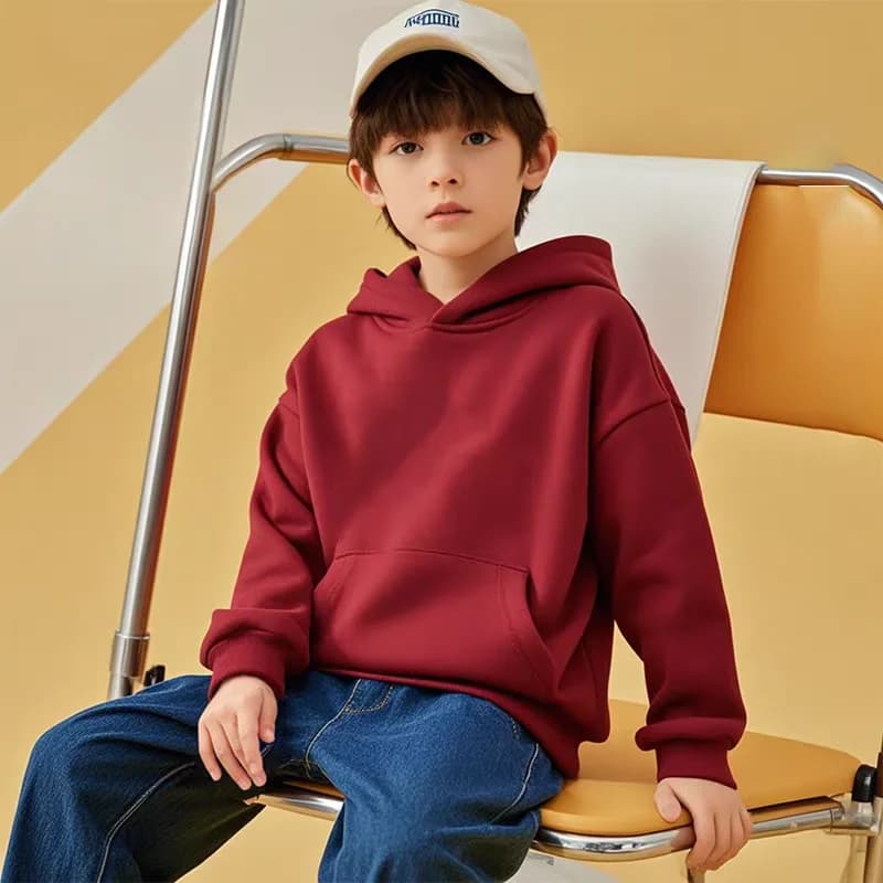 Kids Hoodie Sweatshirt Long Sleeve White