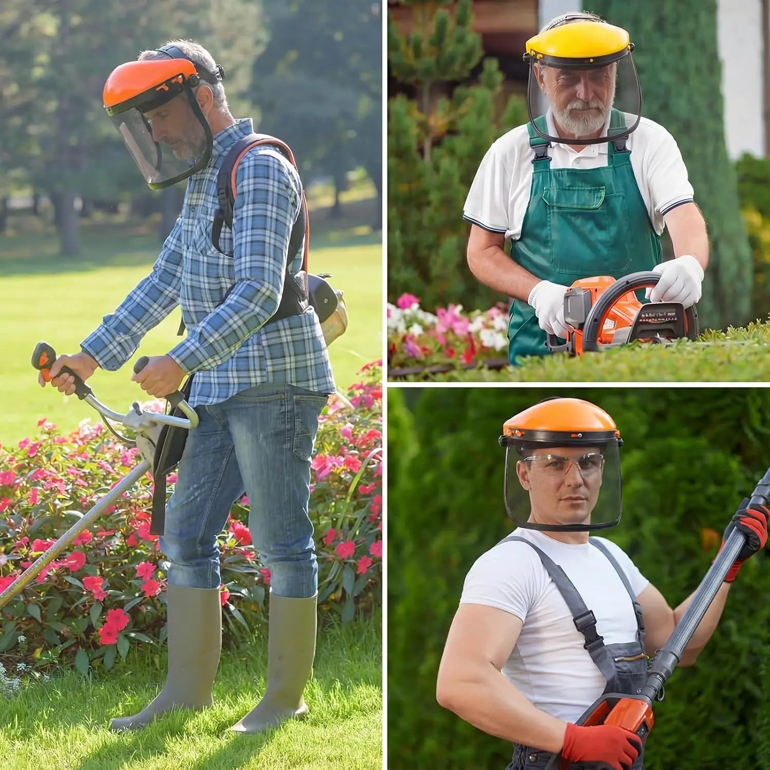 Garden Grass Trimmer Helmet Hat, Full Face Mesh Visor, Brush Cutter Yard Mowing Face Cover Guard Sabary Safety Face Shield