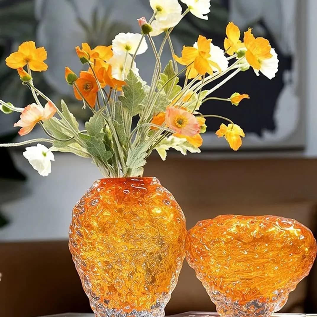 Modern Glass Vase for Flowers and Decor