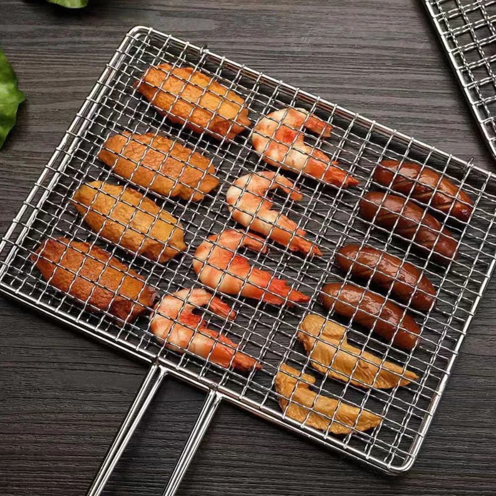 1set Barbecue Grilling Basket Grill BBQ Net Steak Meat Fish Net Siz Vegetable Kitchen BBQ Tools