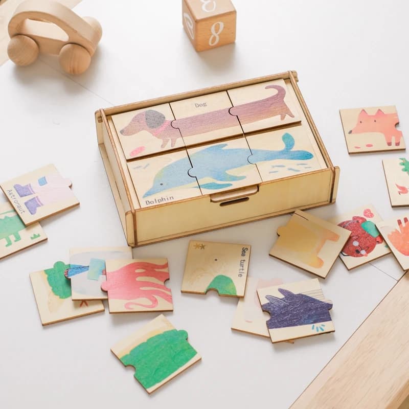 Wooden Animal Puzzle Board Game 48 Piece