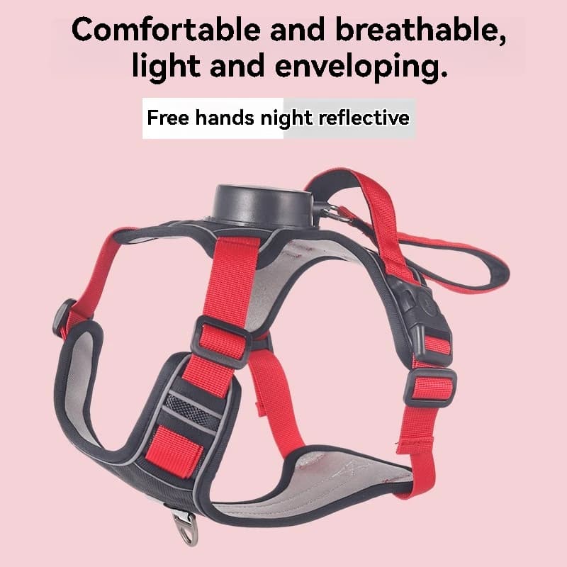 Reflective Dog Harness Vest with Retractable Leash