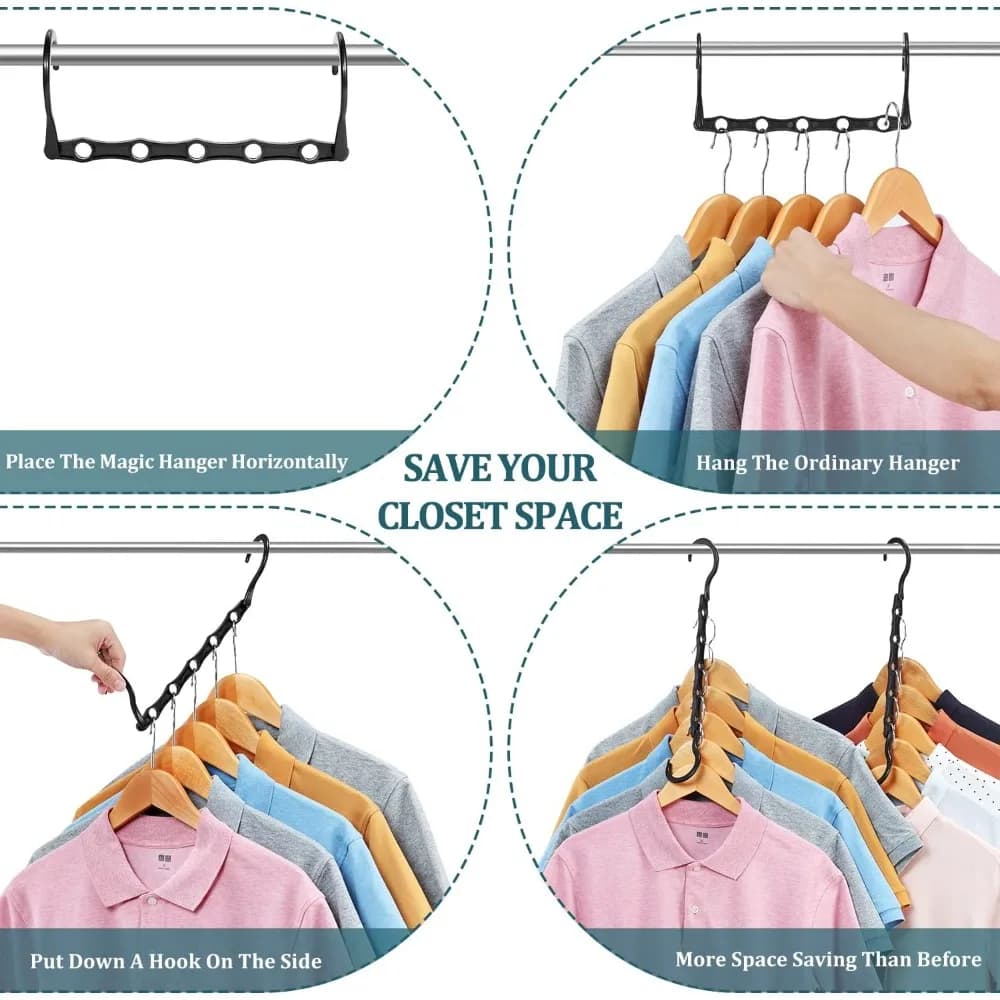 Space-Saving Closet Hangers 6-Pack