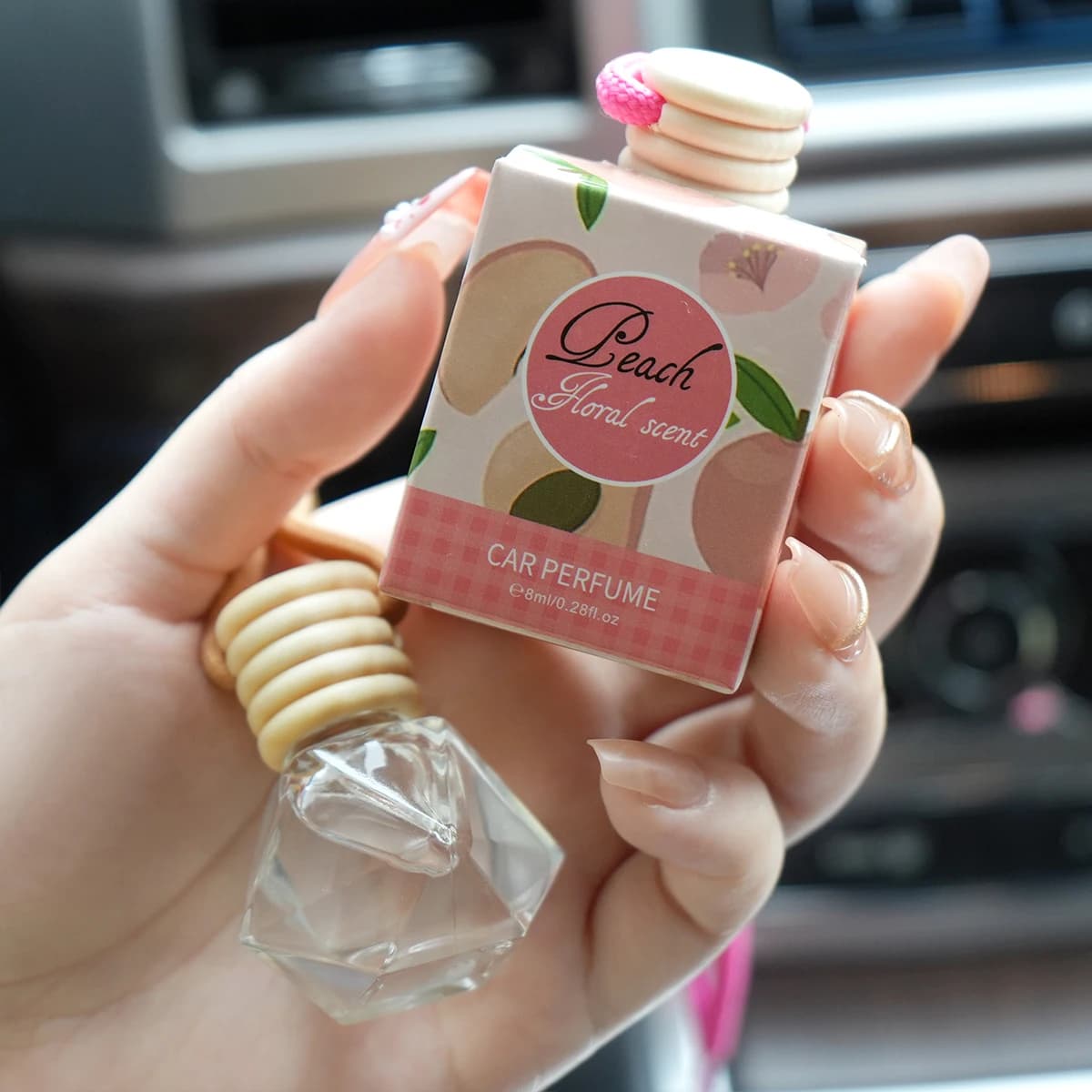 Car Air Freshener with Wooden Hanging Diffuser