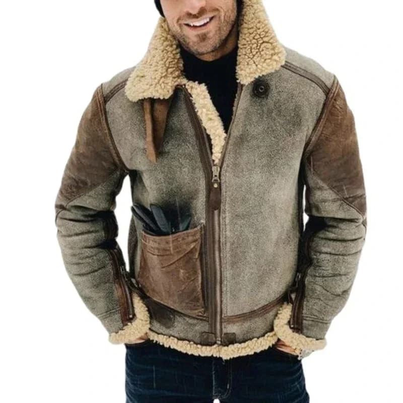 Men's Faux Leather Motorcycle Jacket