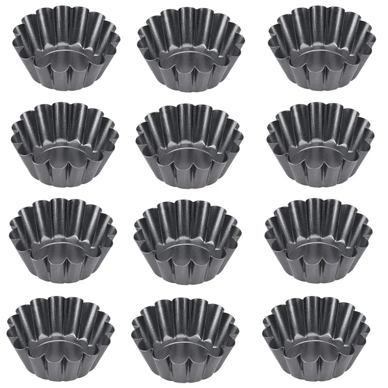 Mini Tart Pan Carbon Steel Non-Stick Fluted