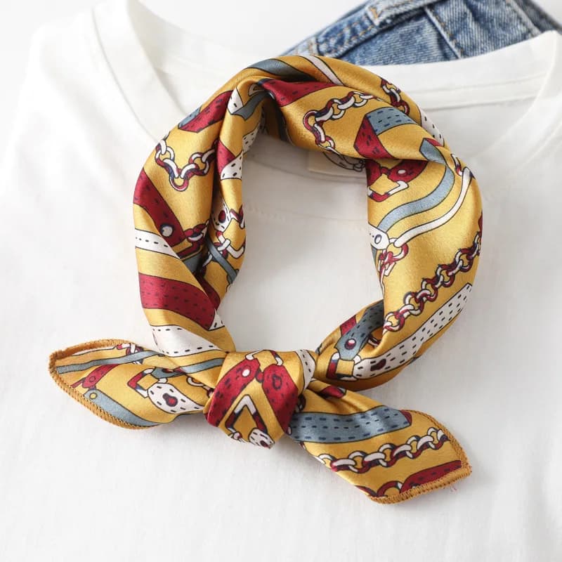 Women's Square Silk Retro Head Scarf